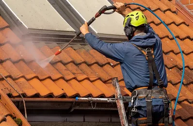 Démoussage et hydrofuge de toiture à Corbon